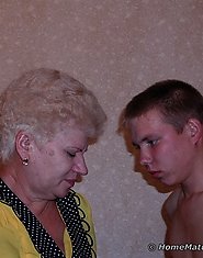 Granny blows cock