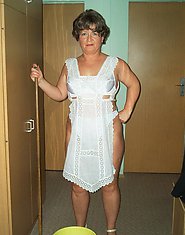 This cleaning lady gets a little dirty